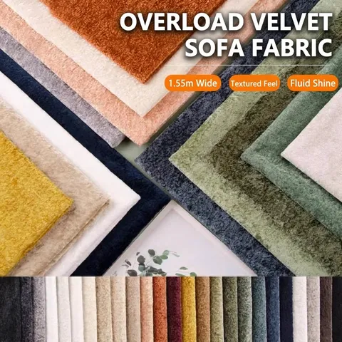 Tessuto per Tappezzeria Premium Overload Velvet Con Texture a Fiocco di Neve Tinto in Pezza Materiale Poliestere Spesso Morbido per Copridivani Cuscini Sedie Decorazioni Casa Fai da Te