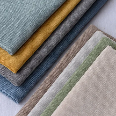 Tissu Chenille Épaissi Teint en Fil Couleur Unie Velours de Polyester pour Rembourrage Canapé Oreiller Décoration Maison