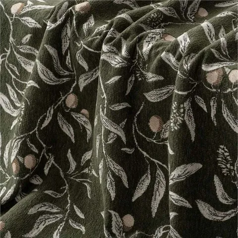Vintage Luxury Polyester Chenille Jacquard Upholstery Fabric Botanical Leaf Pattern Table Curtain Sofa Decoration Material