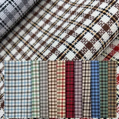 Classic Plaid Sofa Fabric 100 Percent Polyester Grid Pattern Upholstery Material For Pillows Cushions Pet Mats DIY Sewing Home Decor