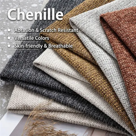 Thickened Coarse Texture Chenille Fabric For Sofa Cover Cushion Pillow Mat Soft Pack Home Decor Woven Upholstery Material