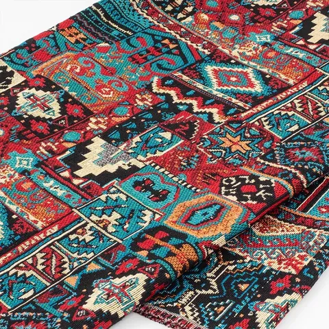 Retro Ethnic Style Jacquard Fabric Thickened Polyester Bohemian Geometric Pattern Fabric For Sofa Tablecloth Clothing DIY