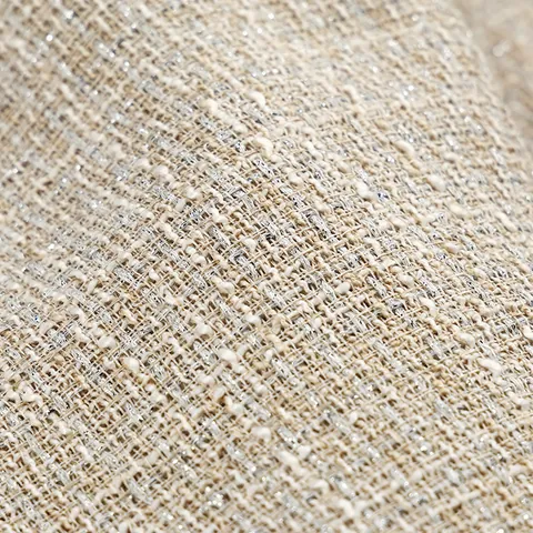 Small Fragrance Style Bouclé Tweed Fabric With Silver Thread For Autumn Winter Fashion Clothing DIY Sewing Material