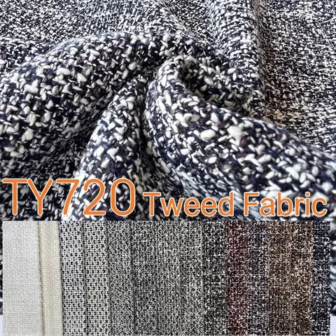 Durable Tweed Burlap Fabric For Sofa Cushion Pet Mat 100 Percent Polyester Yarn Dyed Textured Upholstery Fabric For Home Furniture Decoration