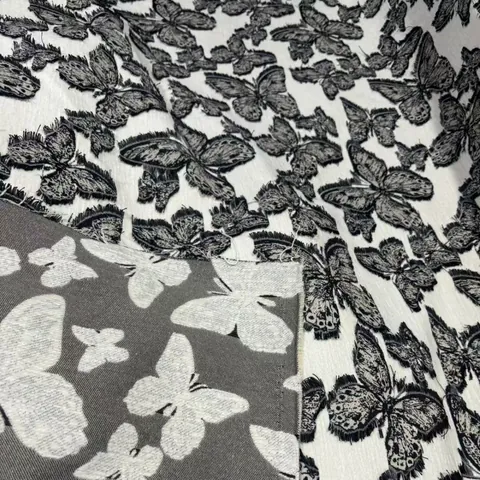 Tissu Chenille Jacquard Motif Papillon 3D Pour Rideaux Coussins Sacs Décoration Maison Matériel de Couture DIY Textile