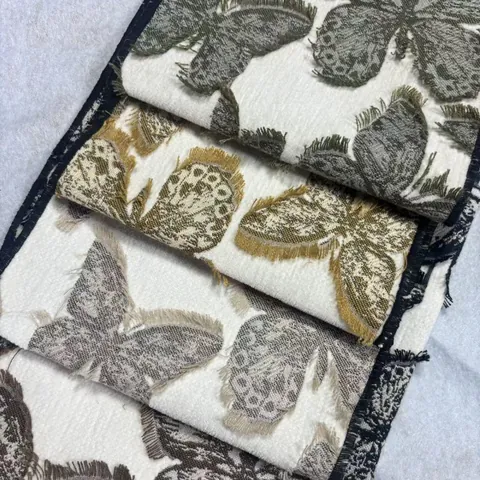 Tissu Chenille Jacquard Motif Papillon 3D Pour Rideaux Coussins Sacs Décoration Maison Matériel de Couture DIY Textile