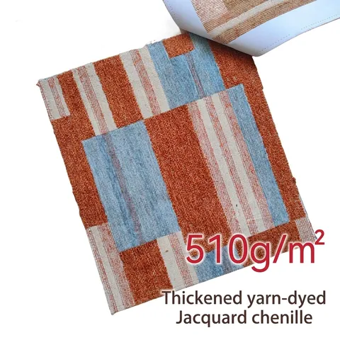 Thickened Jacquard Chenille Fabric Classic Plaid Geometric Block Pattern Yarn Dyed Upholstery Material For Sofa Pillow Cushion DIY Craft Home Textile