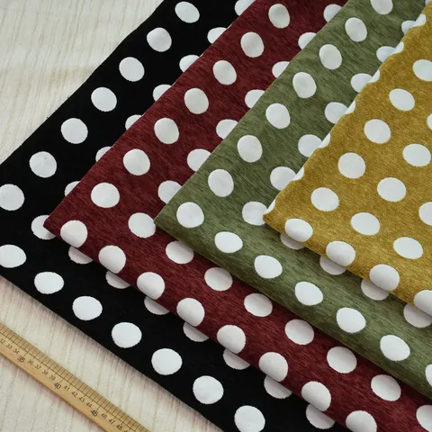 Tessuto in Poliestere Jacquard Ciniglia a Pois Per Divano Coprisedia Cuscino Moderno Tinto in Filo Tessuto Arredo Casa