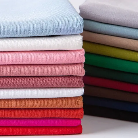 Premium Solide Leinen Baumwolle Mischung Slub Stoff Gefärbtes Material Für Kleidungsstücke Taschen Kissen Heimdekor Handwerk Nähen