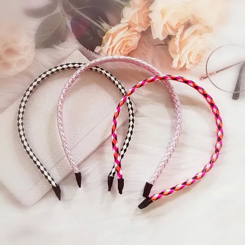 Woven Leather Headband For Women Girls PU Leather Braided Hair Band Non-Slip Thin Headband Daily Hair Accessories Hair Hoop
