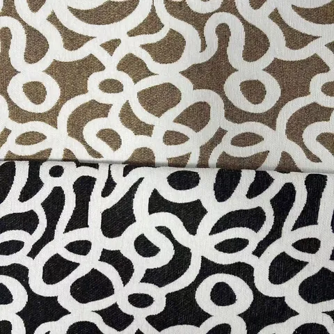 Yarn-Dyed Chenille Jacquard Fabric With Abstract Geometric Pattern Polyester Material For Sofa Pillow Tablecloth DIY Home Decor