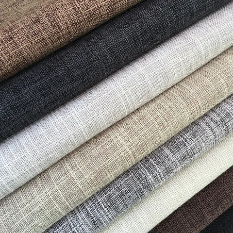 Slub Texture Cotton Linen Fabric Thickened Solid Color Plain Dyed For Sofa Cover Tablecloth DIY Craft Material Home Decor