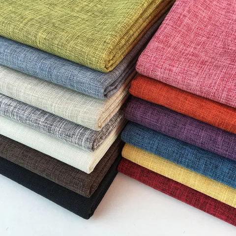 Slub Texture Cotton Linen Fabric Thickened Solid Color Plain Dyed For Sofa Cover Tablecloth DIY Craft Material Home Decor