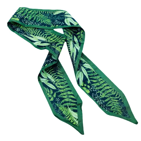 Foulard en Soie Imprimé Floral Style Coréen Élastique Cheveux pour Femmes Ruban Décoratif pour Sacs Bandeau Élégant
