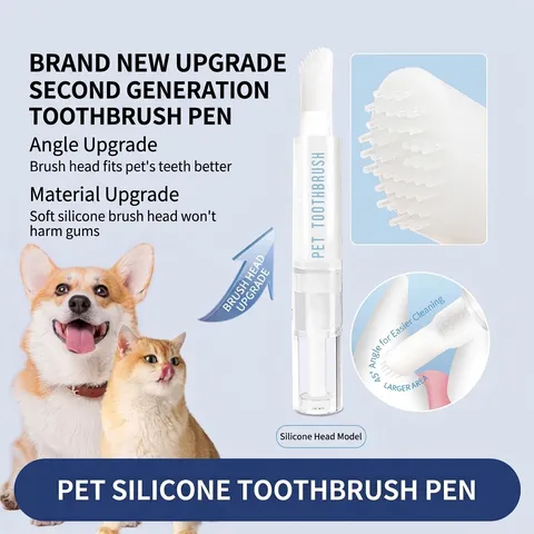 Haustier Zahnreinigung Stift Integrierte Zahnbürste Und Gel Zahnpflege Werkzeug Für Hunde Katzen Weichem Silikon Kopf Dental Stift