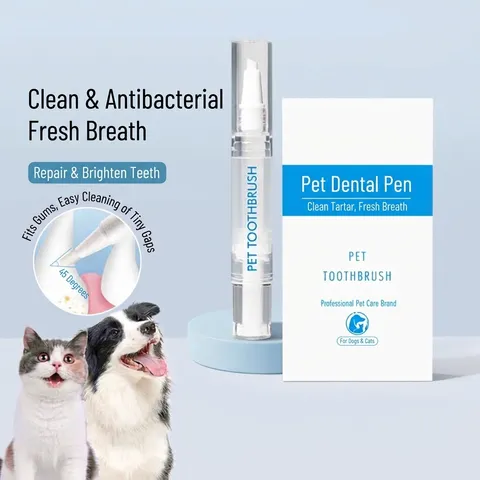 Pet Dental Cleaning Kit Toothbrush Pen Toothpaste Integrated Oral Care For Dogs Cats Teeth Scraper Wipes Paw Balm Pet Hygiene Tool