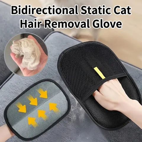 Double-Sided Pet Hair Removal Glove Electrostatic Lint Brush For Cat Dog Grooming Mesh Fabric Cleaning Washer Mitt Home Furniture Fabric Cleaner