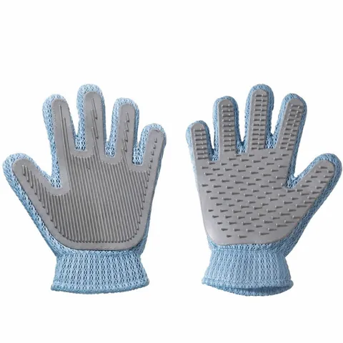 Haustier Enthaarungshandschuhe Silikon Polyester Doppelseitig Katzenpflege Handschuh Effizienter Haarentferner Für Langhaarkatzen Hunde Massage Bürste