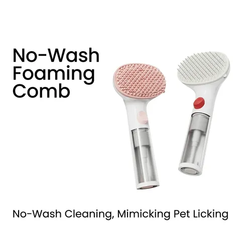 Pet Waterless Cleaning Brush With Adjustable Bristles Mousse Foam Scrubber For Cats And Dogs Hair Removal Grooming Tool