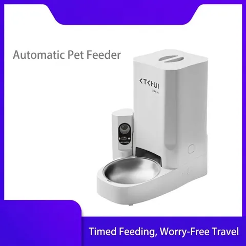 Intelligenter Futterautomat WiFi APP Steuerung Mit HD Kamera Zeitgesteuerter Spender Edelstahl Napf Für Katzen Hunde Heimtierbedarf