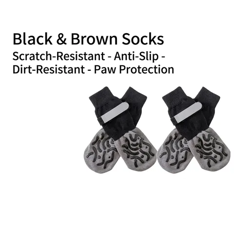 Rutschfeste Hundesocken Mit Reflektierenden Riemen Atmungsaktive Baumwoll-Haustiersocken Für Große Hunde Pfotenschutz Socken
