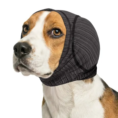 Haustier Lärmschutz Ohrenschützer Hunde Beruhigungshaube Atmungsaktiv Weich Nylon Stoff Anti Angst Snood Kappe Für Hunde Fellpflege Baden