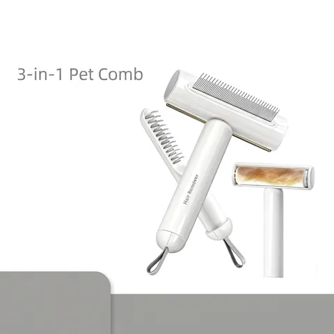 3-In-1 Pet Hair Remover Grooming Brush Portable Lint Roller Set Multi-Functional Dog Cat Deshedding Comb Carpet Cleaning Tool Hair Remover Scraping Tool