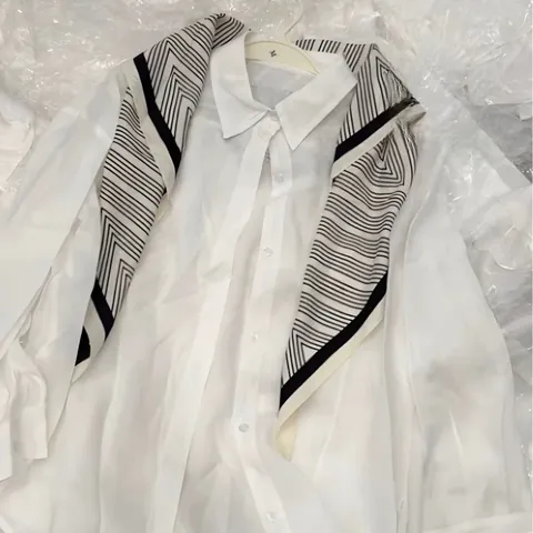 Korean Style Scarf Women Polyester Striped Paisley Floral Triangle Shawl Lightweight Neck Wrap Fashion Accessory Gift