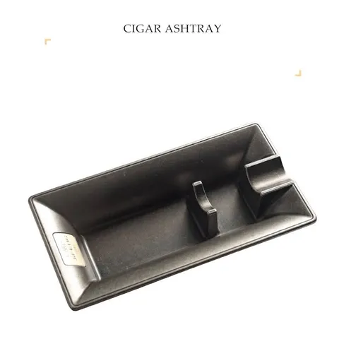 Luxury Cigar Ashtray Set With Cigar Cutter Alloy Solid Wood Large Diameter Slot Portable Cigar Holder Ashtray For Office Home Men Gift