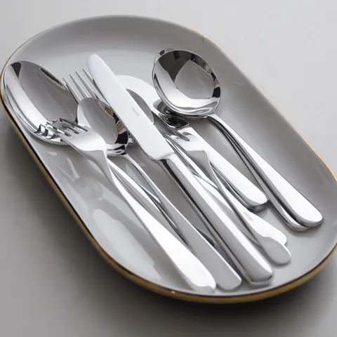 Minimalist Stainless Steel Flatware Set Mirror Polished Steak Knife Dinner Fork Spoon For Home Wedding Party Kitchen Tableware