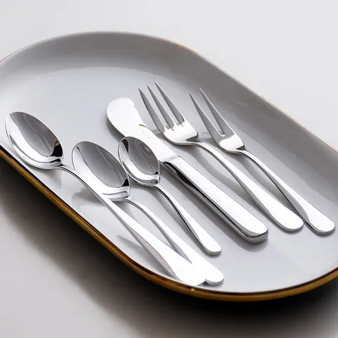 Minimalist Stainless Steel Flatware Set Mirror Polished Steak Knife Dinner Fork Spoon For Home Wedding Party Kitchen Tableware