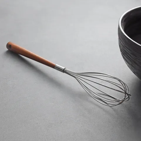 304 Stainless Steel Manual Egg Whisk With Rosewood Handle High Quality Kitchen Baking Tool Cream Frother Flour Mixer Whisk