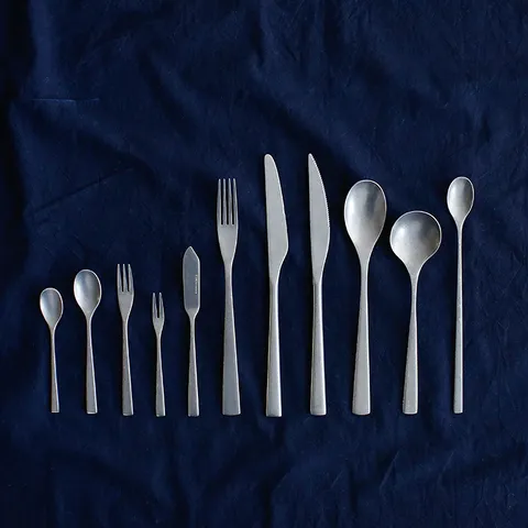 Japanese Retro 304 Stainless Steel Cutlery Brushed Matte Steak Knife Dinner Fork Coffee Spoon Fruit Fork West Tableware