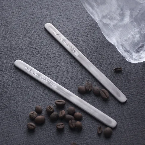 Vintage 304 Stainless Steel Coffee Stirrer Distressed Stirring Spoon Ice Cream Stick Shape Mixing Rod For Coffee Milk Tea