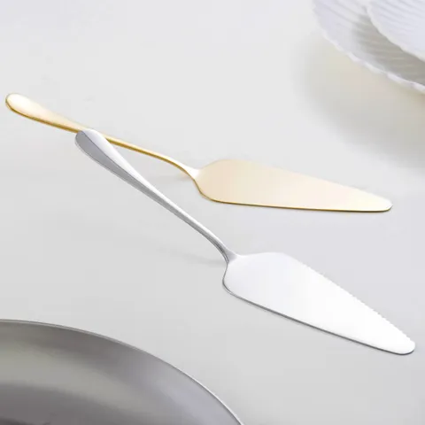 Nordic Stainless Steel Cake Server Serrated Edge Pizza Shovel Mirror Polished Baking Tool Gold Silver Dessert Cutter For Kitchen Home Restaurant