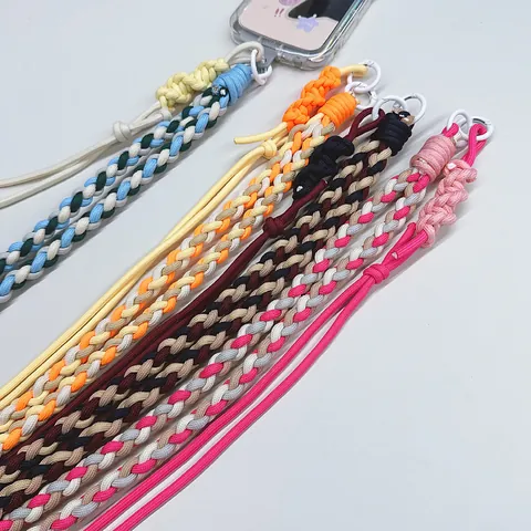 Hand Woven Adjustable Phone Lanyard Multi Functional Polyester Braided Crossbody Strap For Camera Bag Universal Neck Rope
