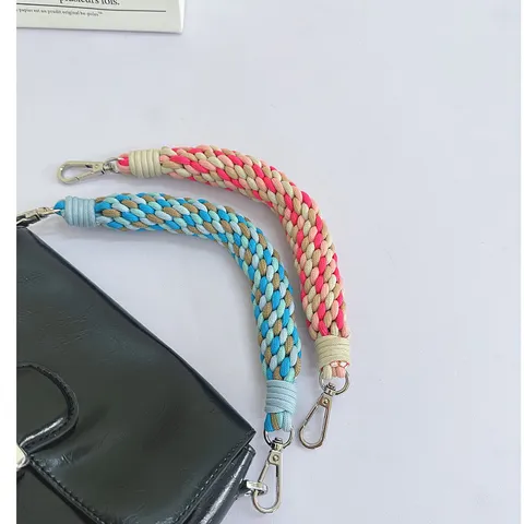 Correa de Bolso de Cuerda de Poliéster Engrosada Tejida a Mano Cordón de Muñeca para Teléfono Móvil Accesorios de Bolso Mujer