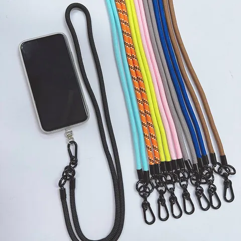 Universal Crossbody Phone Lanyard Braided Neck Strap Adjustable Anti-lost Rope With Metal Clasp For Mobile Phone Camera Keys