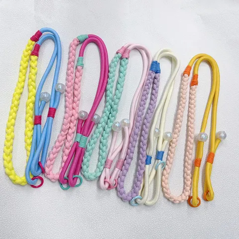 Hand Woven Dopamine Color Phone Lanyard Adjustable Crossbody Strap Replacement Anti-lost Polyester Braided Cord For Women