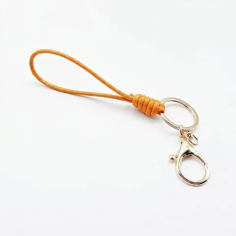 Woven Braided Wax Rope Keychain For Men Women Zinc Alloy Golden Lobster Clasp Car Key Ring Pendant Creative Small Gift Accessory