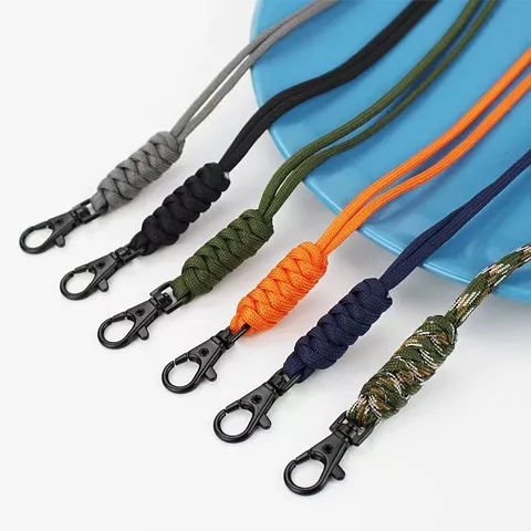 Hand Woven Paracord Lanyard For ID Badge Mobile Phone Keychain Portable Braided Rope With Zinc Alloy Clasp Office School Accessory