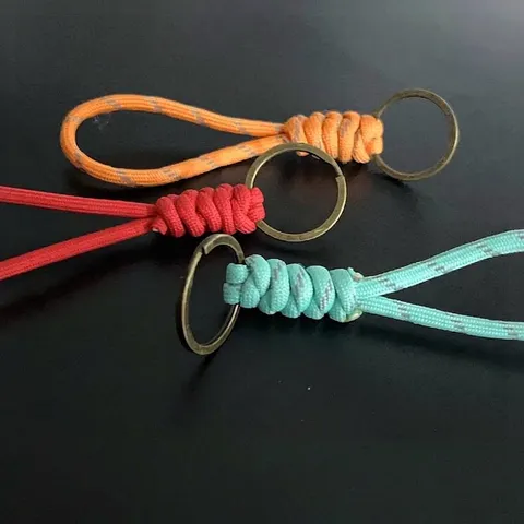 Handmade Braided Rope Keychain Zinc Alloy Metal Ring Car Key Cord Ornament Minimalist Keychain Pendant Small Gift For Men Women