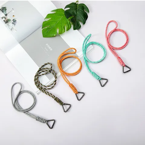 Hand-woven Paracord Lanyard Camouflage Neck Strap With Metal Triangle Buckle For Keys Phone ID Badge Outdoor Fashion Hanging Rope