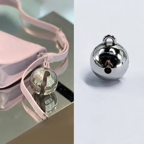 Grote Gepolijste Zinklegering Ronde Bel Hanger Tashanger Voor Handtas Portemonnee Sleutelhanger Accessoire Mode Sieraden
