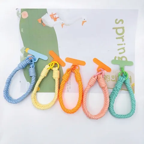 Hand-Woven Twist Phone Lanyard Wrist Strap Macaron Color Universal Phone Chain Anti-Lost Keychain Ornament For Women Men