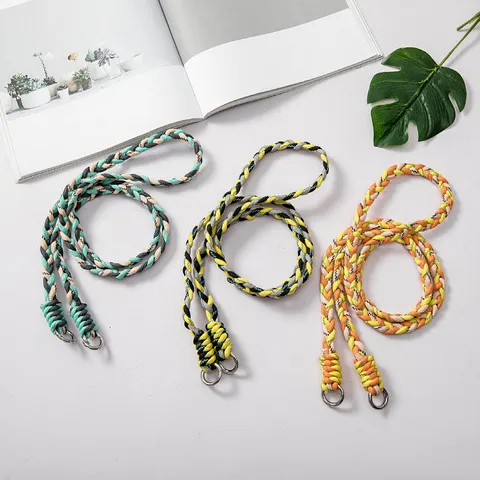 Universal Braided Phone Lanyard Strap Crossbody Neck Hanging Chain With Metal Ring Transparent Patch For Mobile Phone Accessories Women Men