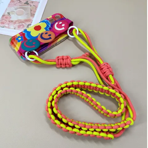 Handmade Braided Phone Lanyard Adjustable Long Cotton Rope Neck Strap Crossbody Anti-Lost Chain For Camera Bag Women