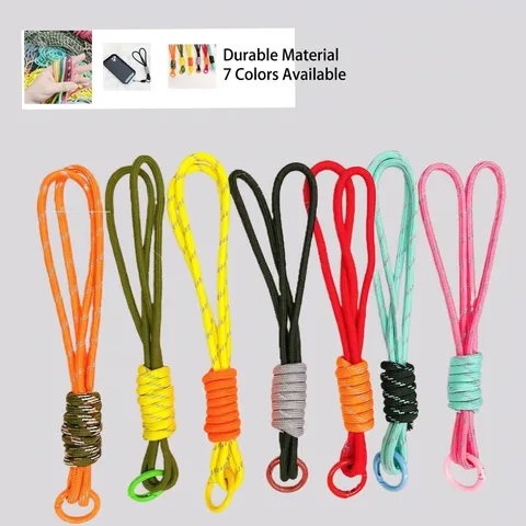 Handwoven Paracord Keychain Lanyard With Zinc Alloy Ring Multi Functional Hanging Rope For Phone Bag Water Bottle Unisex Accessory