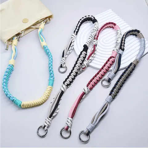 Handgeweven Touw Schouderriem Voor Tassen DIY Vervangende Crossbody Tasriem Met Metalen Ronde Gesp Voor Dames Handtassen