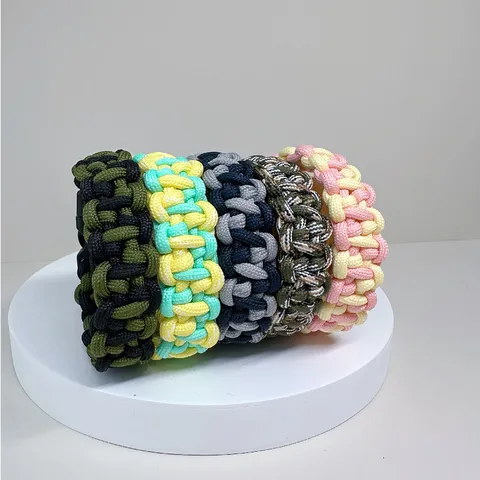 Handmade Woven Paracord Survival Bracelet Outdoor Emergency Braided Wristband Multicolor Sporty Hand Chain For Men Women